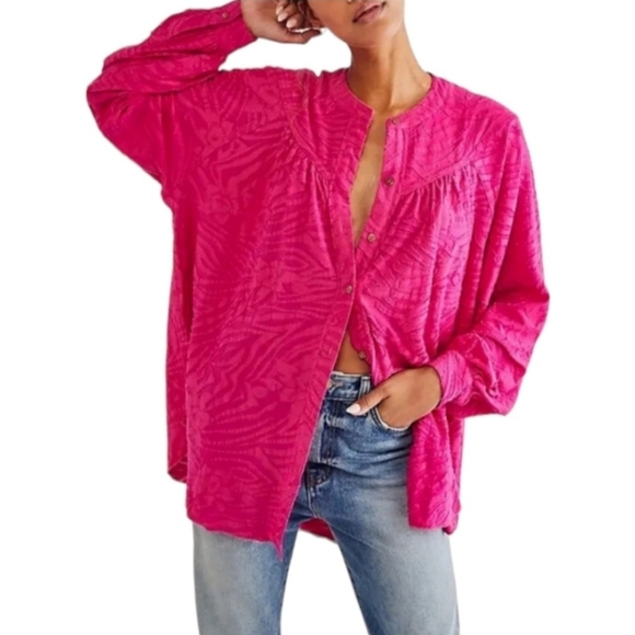 Free People Tops - Free People Tops Can't Stop Dreaming Tunic bohemian fushia pink color  large
